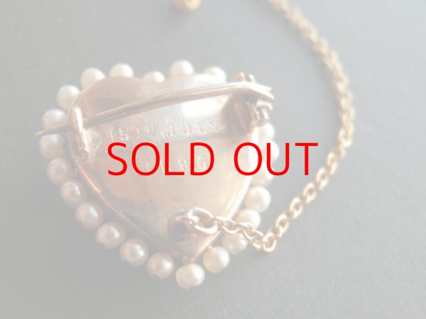 画像5: パール＆ブリストルガラス　ハートブローチ (5)