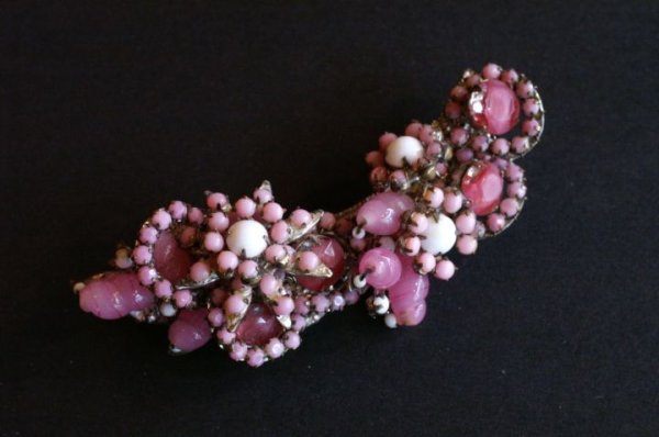 画像2: ミリアム・ハスケル ピンクブーケブローチ (2)