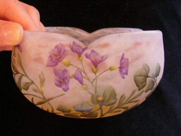 画像2: ドーム 紫なずな 花文小鉢 (2)