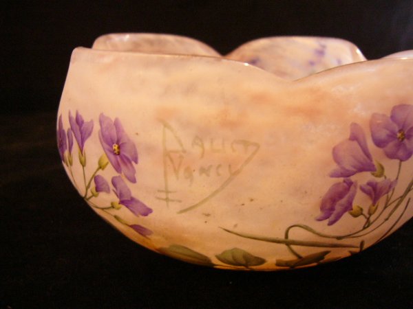 画像5: ドーム 紫なずな 花文小鉢 (5)