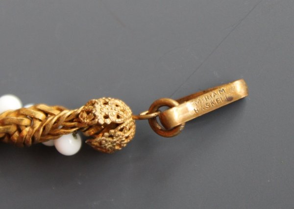 画像5: ミリアム・ハスケル 白ビーズ&チェーンネックレス (5)