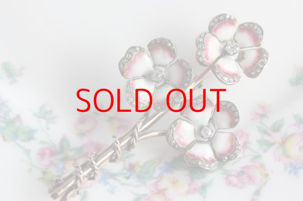 画像1: ダイヤ・エナメルブローチ (1)