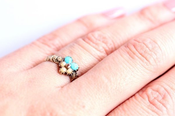 画像5: ターコイズ・シードパール・ルビー　パンジーリング (5)