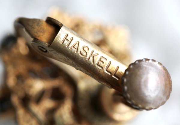 画像12: ミリアム・ハスケル　ゴールドとラインストーンのイヤリング (12)