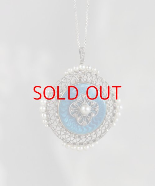 画像4: プラチナ・ダイヤ　エナメルロケットネックレス (4)