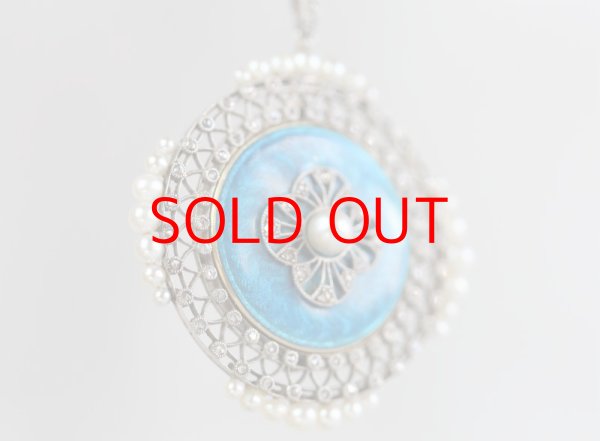 画像2: プラチナ・ダイヤ　エナメルロケットネックレス (2)