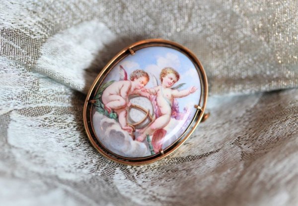 画像4: エンジェル 陶板ローチ・ペンダントトップ (4)