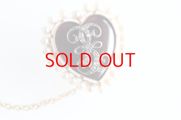 画像2: パール＆ブリストルガラス　ハートブローチ (2)