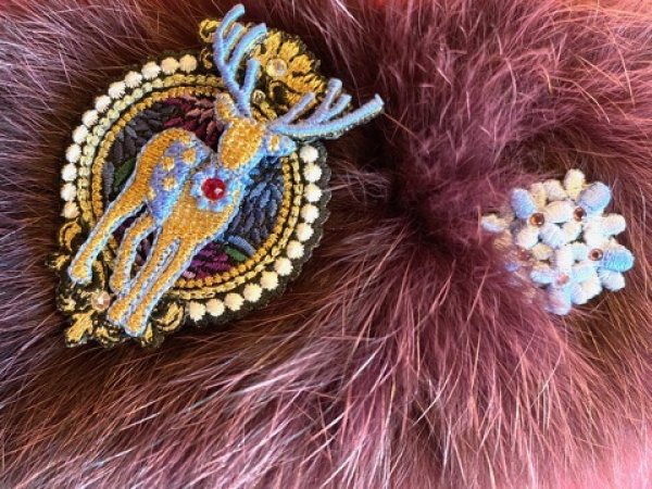 画像6: X`masエンブロイダリー付け替えブローチ (6)