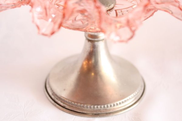 画像9: ピンクのフリル　ガラスのコンポート (9)