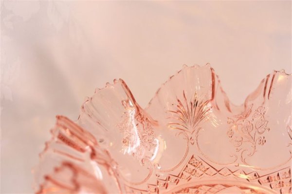 画像4: ピンクのフリル　ガラスのコンポート (4)