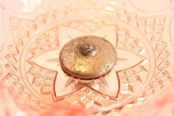 画像7: ピンクのフリル　ガラスのコンポート (7)