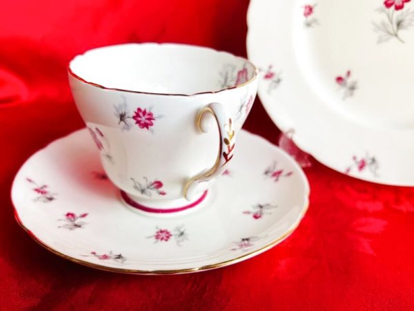 画像4: シェリー　赤い小花の５客セット (4)