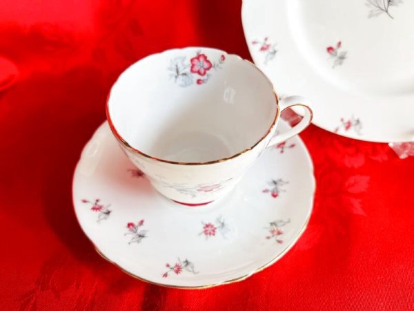 画像3: シェリー　赤い小花の５客セット (3)