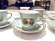 画像1: 英国製ジョージアン風景紋4客ティートリオ＆大皿とボウルセット (1)