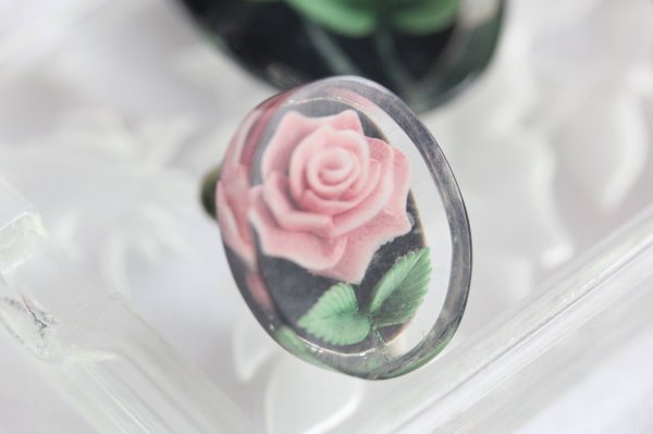 画像8: バラのペンダントブローチ&イヤリング (8)