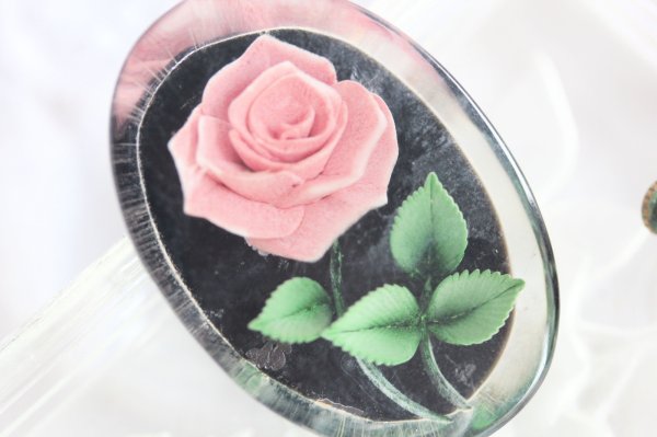 画像2: バラのペンダントブローチ&イヤリング (2)