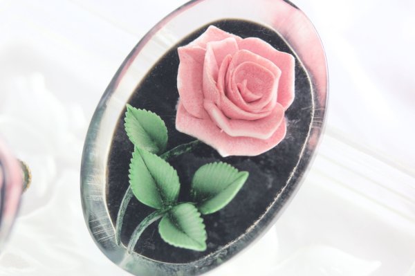 画像3: バラのペンダントブローチ&イヤリング (3)