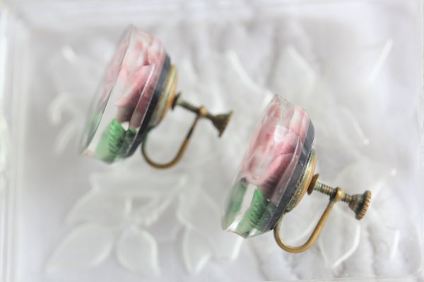 画像10: バラのペンダントブローチ&イヤリング (10)