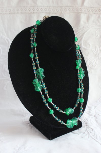 画像11: ハスケル　グリーン二連ネックレス (11)