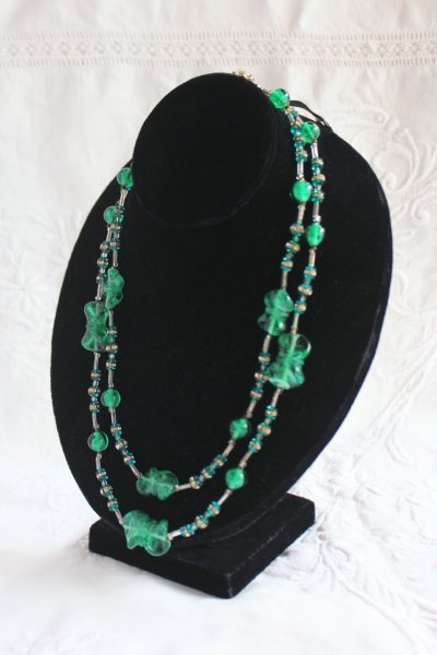 画像10: ハスケル　グリーン二連ネックレス (10)