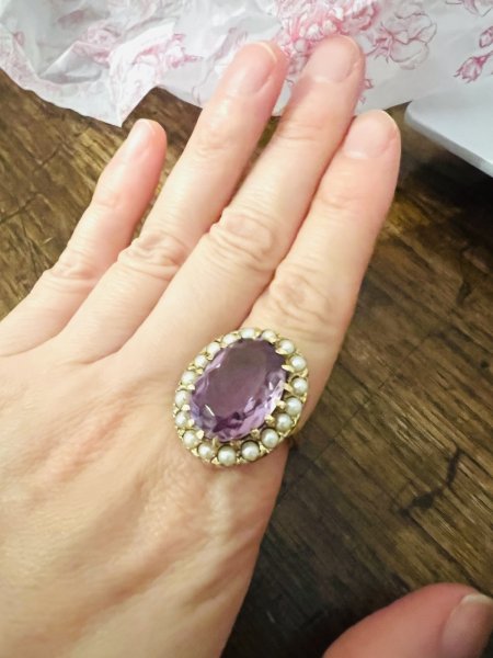 画像7: アメシストベビーパールBigリング (7)
