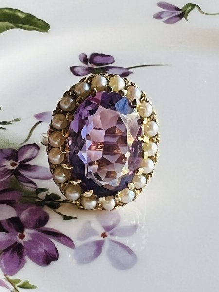 画像2: アメシストベビーパールBigリング (2)