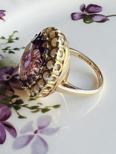 画像9: アメシストベビーパールBigリング (9)