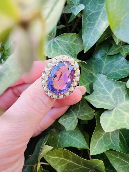 画像3: アメシストベビーパールBigリング (3)