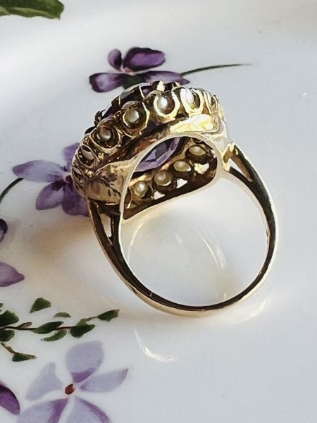 画像12: アメシストベビーパールBigリング (12)