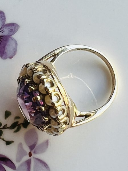 画像13: アメシストベビーパールBigリング (13)