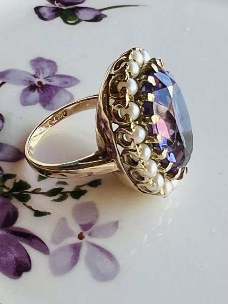 画像10: アメシストベビーパールBigリング (10)