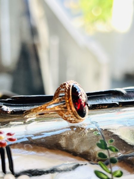 画像2: カボションガーネットリング (2)