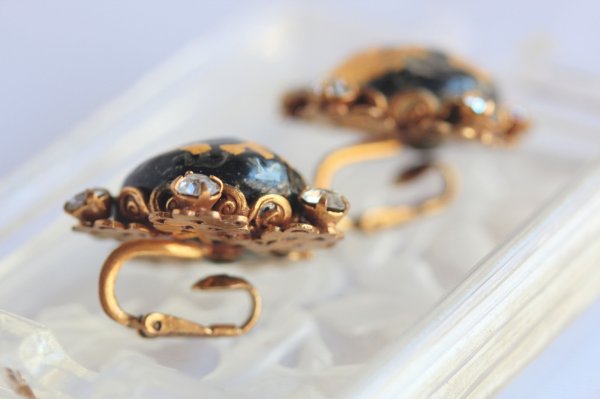 画像3: ロベルト　ゴールドとブラックのイヤリング (3)