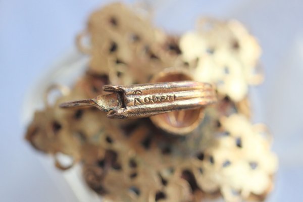 画像9: ロベルト　ゴールドとブラックのイヤリング (9)