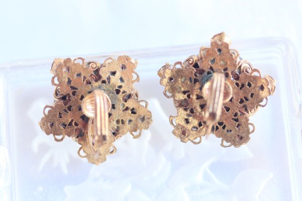 画像8: ロベルト　ゴールドとブラックのイヤリング (8)