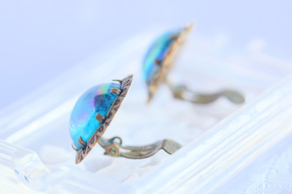 画像6: ブルーカボッションのイヤリング (6)