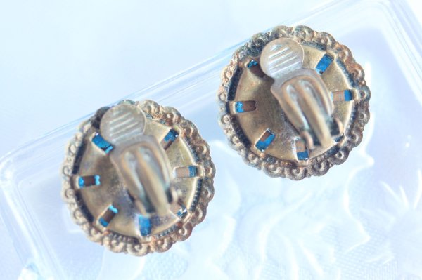 画像8: ブルーカボッションのイヤリング (8)