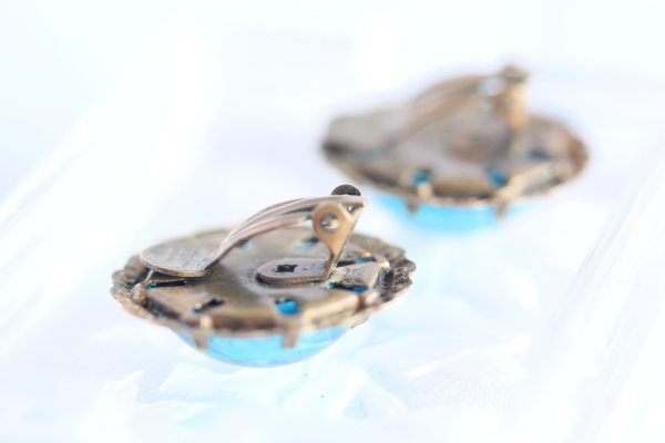 画像7: ブルーカボッションのイヤリング (7)