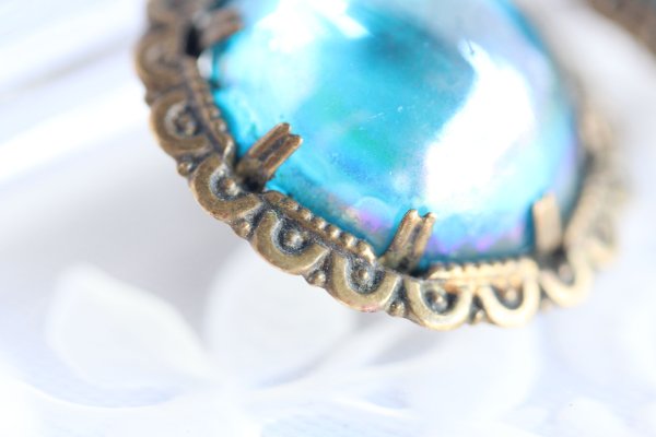 画像4: ブルーカボッションのイヤリング (4)