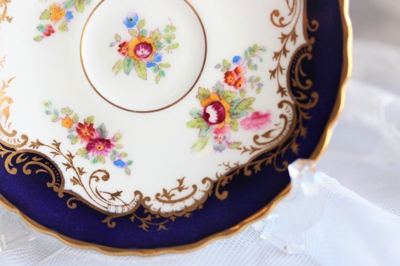 コールポート デミタスカップ&ソーサー 紺 - Antiques Violetta 【返品?交換対象商品】 コールポート(イングランド)デミタスカップ 工芸品