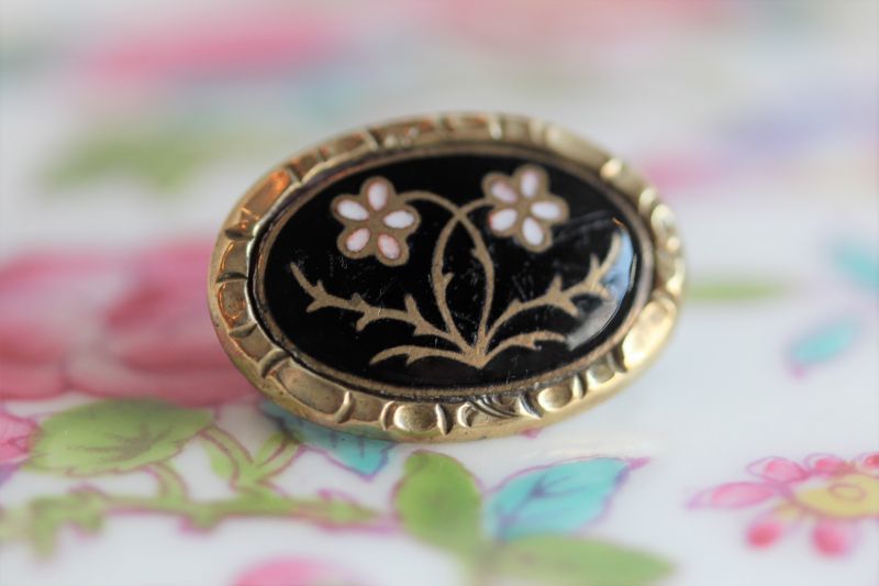 花エナメルブローチ - Antiques Violetta 花エナメルブローチ - Antiques Violetta